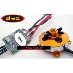 ULTRA LIGHT BRUSHLESS A-2812/14 DYS 97W +  ESC 10A DYS traction 400g