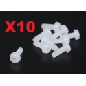 LOT DE 10 VIS NYLON CRUCIFORME  M3 X 8mm