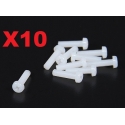 LOT DE 10 VIS NYLON CRUCIFORME  M4 X 15mm