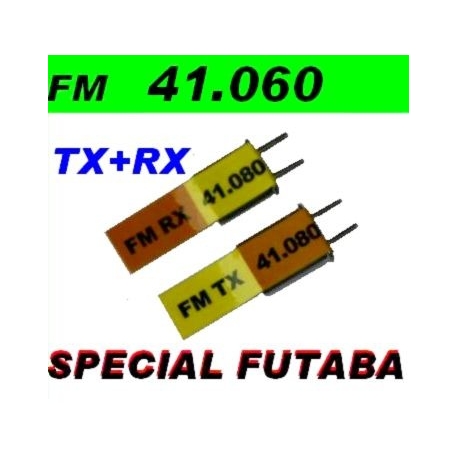 PAIRE DE QUARTZ FM DYNAM TX+RX  41.020 MHz  SPECIAL FUTABA ET COMPATIBLES