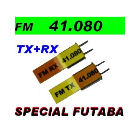 PAIRE DE QUARTZ FM DYNAM TX+RX  41.020 MHz  SPECIAL FUTABA ET COMPATIBLES