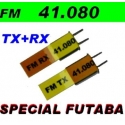 PAIRE DE QUARTZ FM DYNAM TX+RX  41.080 MHz  SPECIAL FUTABA ET COMPATIBLES