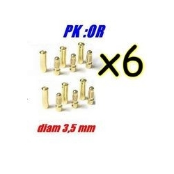 PRISES PK OR PAR 6 PAIRES DIAMETRE 3.5mm 60A MAXI