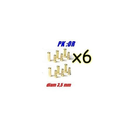 PRISES PK OR PAR 6 PAIRES DIAMETRE 3.5mm 60A MAXI