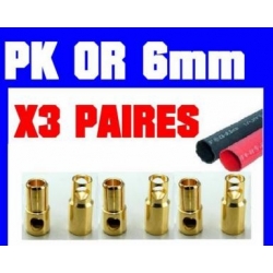 PRISES PK OR PAR 3 PAIRES DIAMETRE 6mm 100A MAXI