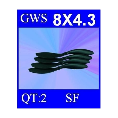 HELICES TYPE GWS 8X4.3 SLOW FLYER PAR DEUX PIECES