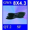 HELICES TYPE GWS 8X4.3 SLOW FLYER PAR DEUX PIECES 
